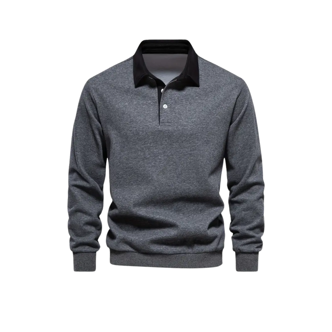 MALCOLM | KLASSIEKE POLO SWEATSHIRT