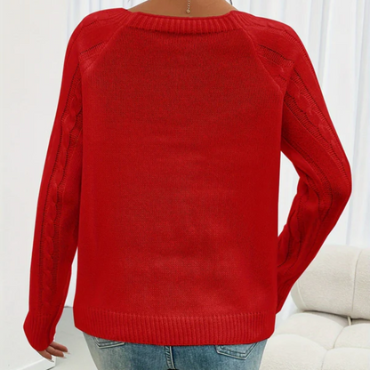YVON | GEBREIDE TRUI MET KNOOPDETAILS
