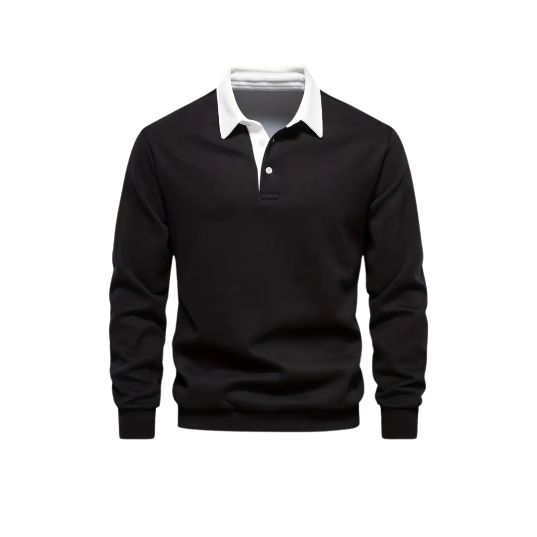 MALCOLM | KLASSIEKE POLO SWEATSHIRT